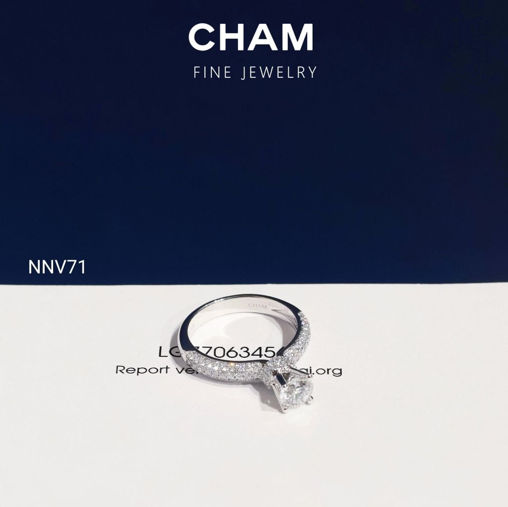 Nhẫn Nữ NNV71 Vàng 10k Chủ 5.4mm Kim Cương Lab Grown Diamond (Barcode DNU06)