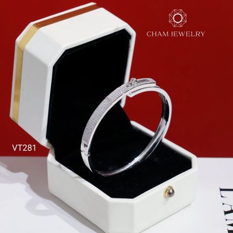 Vòng Tay VT281 CHAM JEWELRY, Vòng Kiểu Full Nửa Hàng Đá (C4V828).