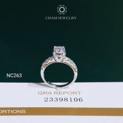 Nhẫn NC263 CHAM JEWELRY, Nhẫn Full Đá Moissanite Chủ 6.0mm (Barcode OCNN94)