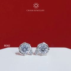 Hoa Tai BD82 CHAM JEWELRY , Hoa Tai Kiểu Rắn Chủ 5.5mm ( Barcode TBD1475).