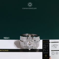 Nhẫn Nam NB41 CHAM JEWELRY,  Moissanite C&C Chủ 6.0mm (Barcode OCNA09)