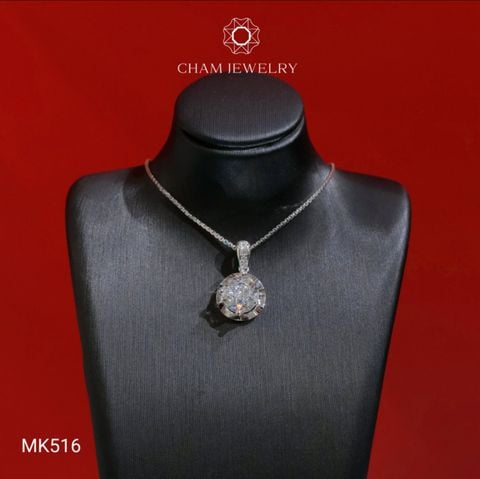 Mặt Dây Chuyền MK516 CHAM JEWELRY, Mặt Xoàn Viền Chạm Máy Chủ 8.1mm (Barcode TMA1596).