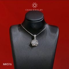 Mặt Dây Chuyền MK516 CHAM JEWELRY, Mặt Xoàn Viền Chạm Máy Chủ 8.1mm (Barcode TMA1596).