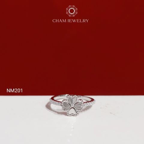 Nhẫn NM201 CHAM JEWELRY, Nhẫn Kết Cỏ Trái Tim Bản 8.0mm ( TNT1079 )