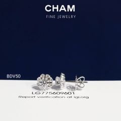 Hoa Tai BDV50 Vàng 10k Chủ 4.5mm Kim Cương Lab Grown Diamond (Barcode DBT9)