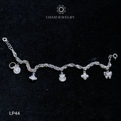 Lắc Tay LP44 CHAM JEWELRY , Lắc Xoắn Vuông Charm 4.0mm (Barcode LBC817)