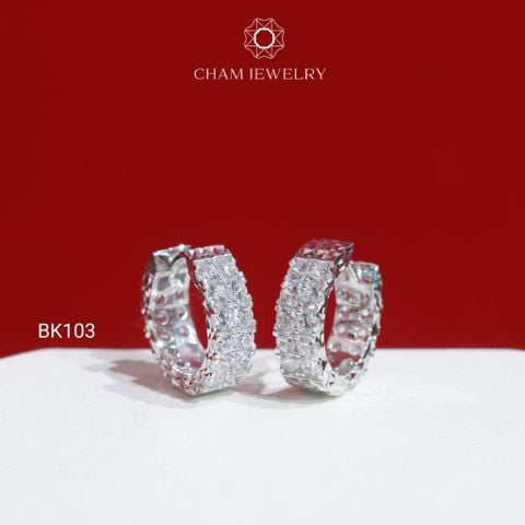 Hoa Tai BK103 CHAM JEWELRY, Bản 4.0mm (Barcode TBK230).