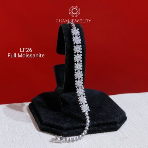 Lắc Tay LF26 CHAM JEWELRY, Lắc Tay Full Moissanite Cao Cấp  (Barcode OLT14)