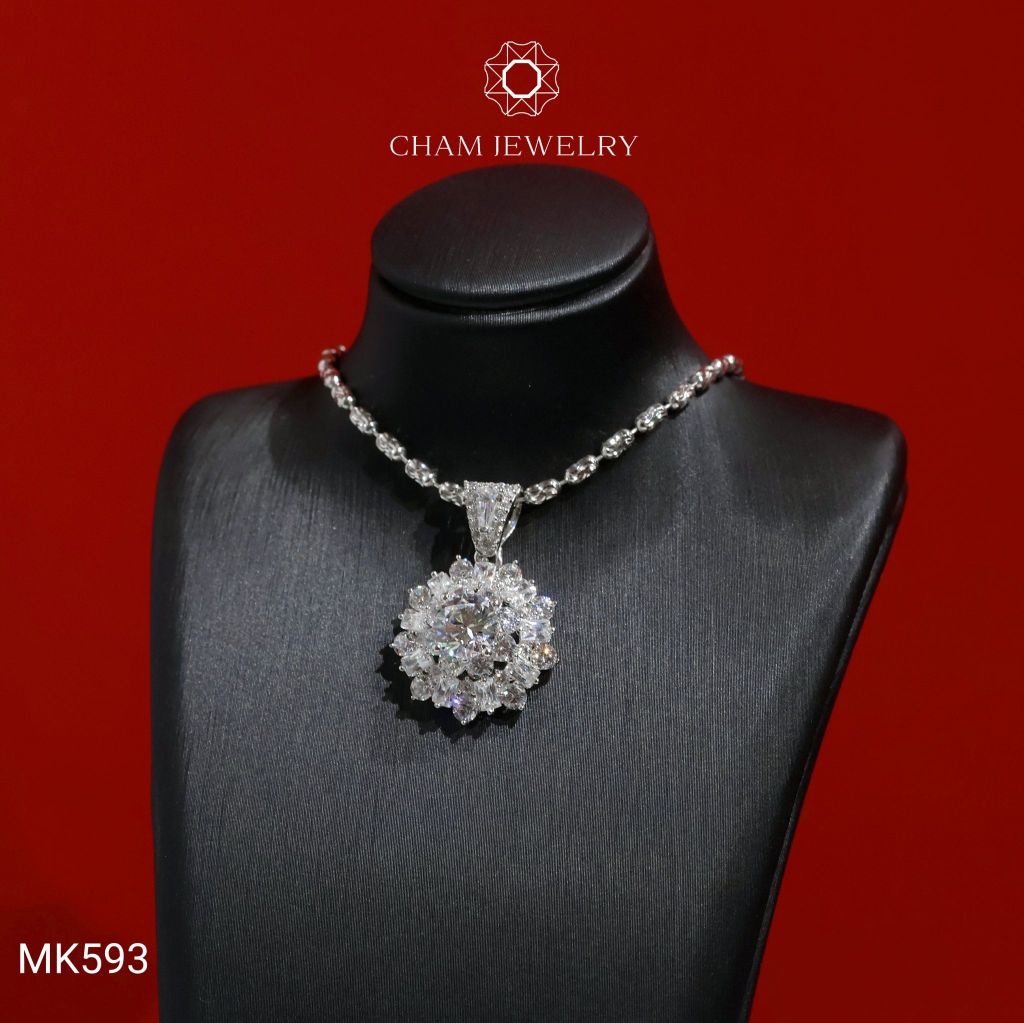 Mặt Dây Chuyền MK593 CHAM JEWELRY, Chủ 6.5mm (Barcode TMA1269).