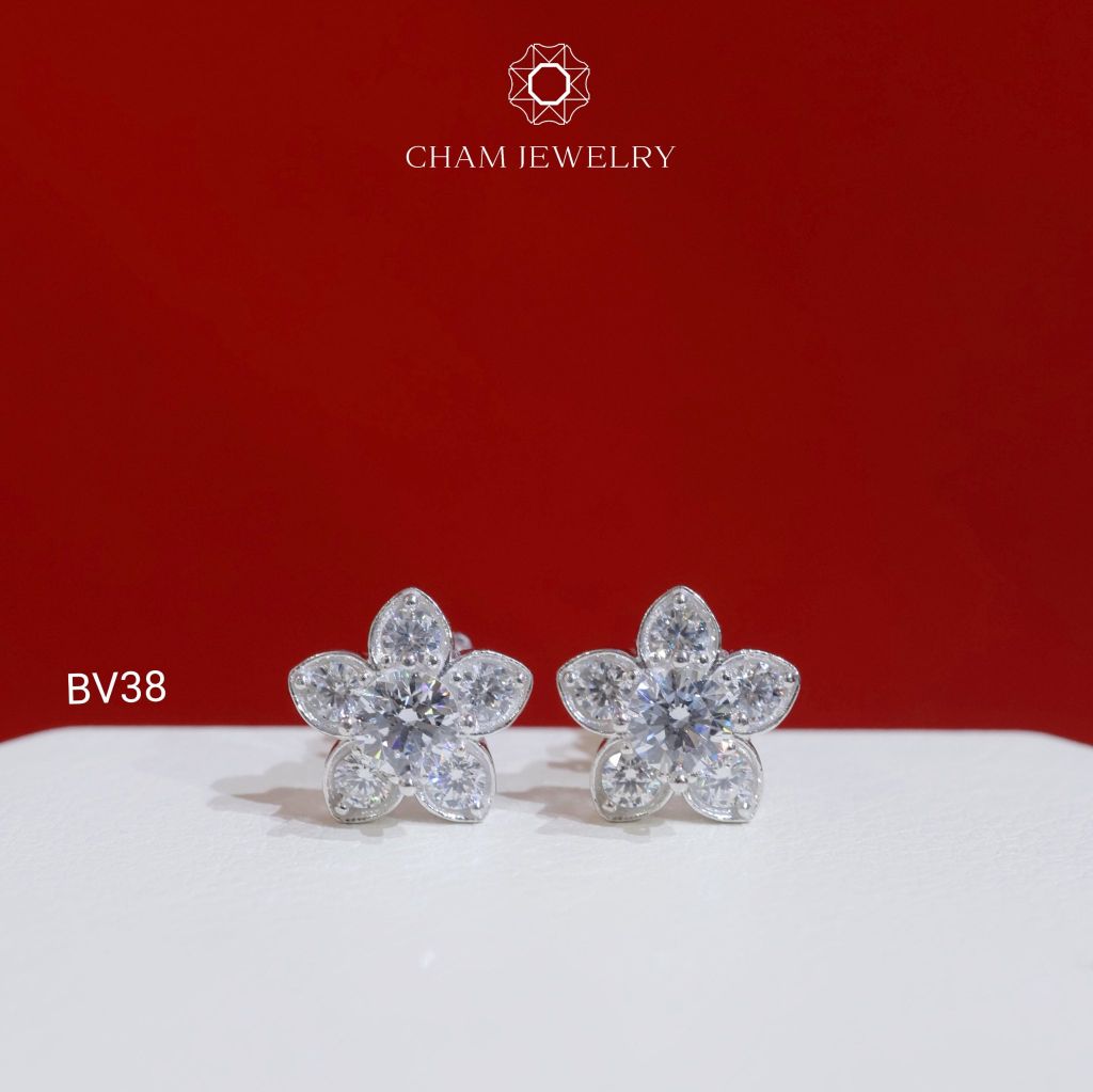 Hoa Tai BV38 CHAM JEWELRY, Chủ 4.5mm (Barcode TBV484).