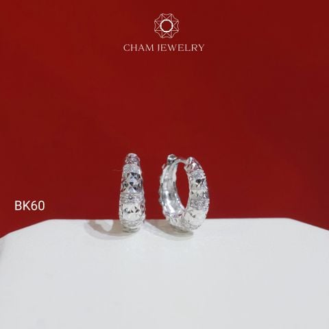 Hoa Tai BK60 CHAM JEWELRY, Hoa Tai Chạm Máy (Barcode TBK183).