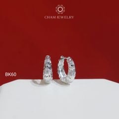 Hoa Tai BK60 CHAM JEWELRY, Hoa Tai Chạm Máy (Barcode TBK183).