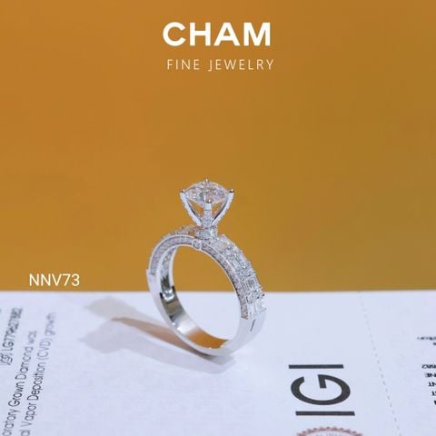 Nhẫn Nữ NNV73 Vàng 10k Chủ 6.3 Kim Cương Lab Grown Diamond