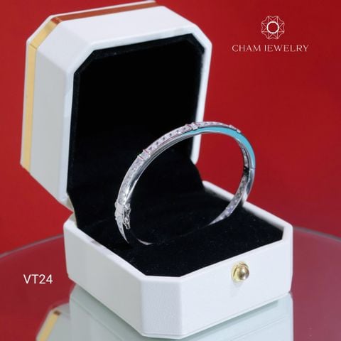 Vòng Tay CHAM JEWELRY VT24, Vòng Full Đá Vuông Bản 3.5mm( Barcode TV73- CV105619 ).