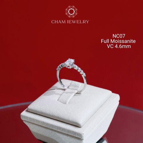 Nhẫn CHAM JEWELRY NC07 Full Moissannite Cao Cấp, Chủ 4.0mm (Barcode ONNU120).