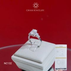 Nhẫn NC132 CHAM JEWELRY, Full Đá Moissanite Chủ 6x8mm (Barcode ONNU209)