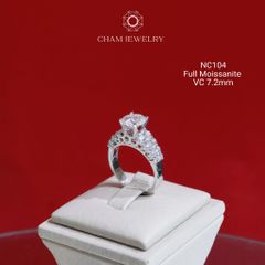 Nhẫn NC104 CHAM JEWELRY, Full Đá Moissanite, Chủ 7.2mm (Barcode OHNNU8)