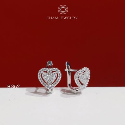 Hoa Tai BG62 CHAM JEWELRY, Hoa Tai Trái Tim (Barcode TBG1116).