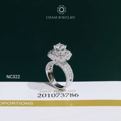 Nhẫn NC322 CHAM JEWELRY,  Chủ 6.3mm Full Đá Moissanite (OCNN124)