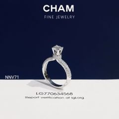 Nhẫn Nữ NNV71 Vàng 10k Chủ 5.4mm Kim Cương Lab Grown Diamond (Barcode DNU06)