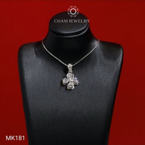 Mặt Dây Chuyền MK181 CHAM JEWELRY, Mặt Cỏ 4 Lá Đá Trái Tim (Barcode TMA2008).