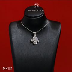 Mặt Dây Chuyền MK181 CHAM JEWELRY, Mặt Cỏ 4 Lá Đá Trái Tim (Barcode TMA2008).