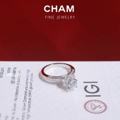 Nhẫn Nữ NNV10 Vàng 10k Chủ 5.4mm Kim Cương Lab Grown Diamond