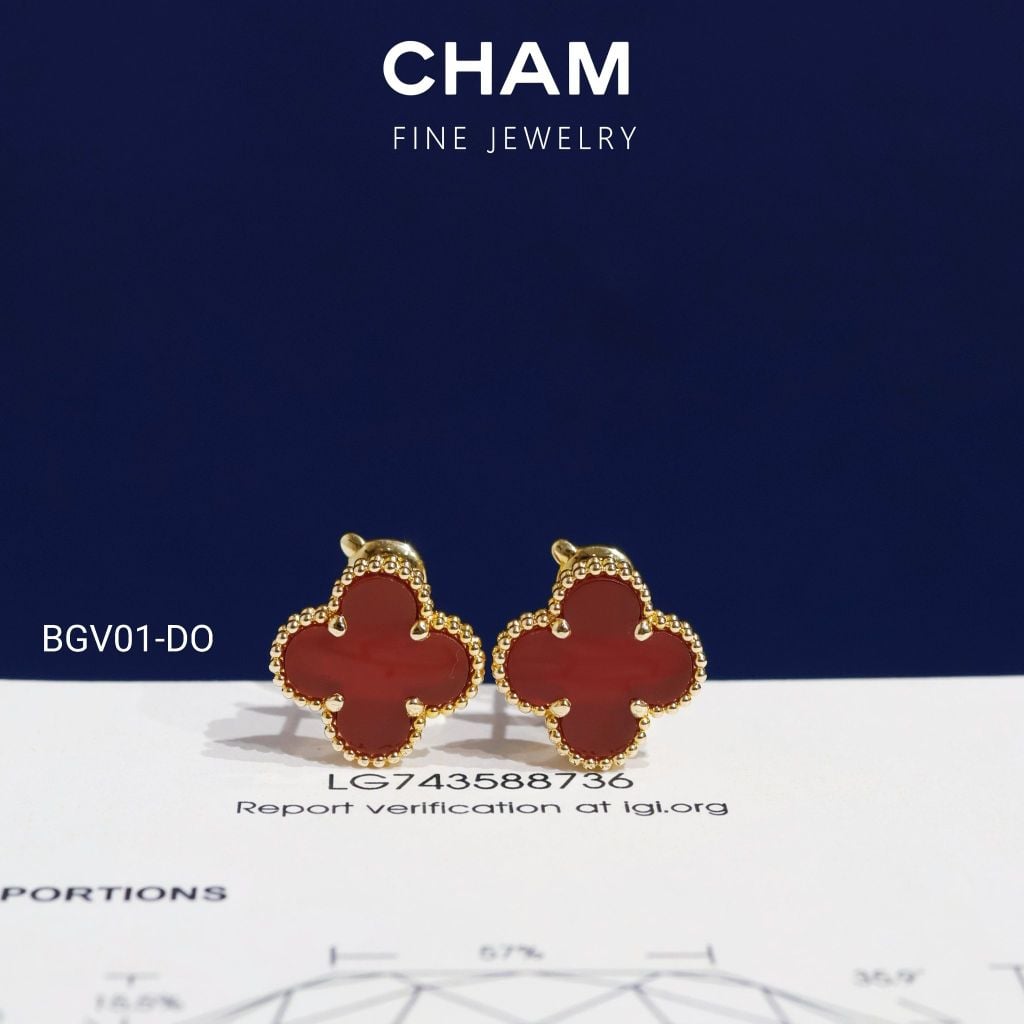 Hoa Tai BGV01 Vàng 10k Kim Cương Lab Grown Diamond