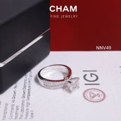 Nhẫn Nữ NNV49 Vàng 10k Chủ 7.2mm Kim Cương Lab Grown Diamond