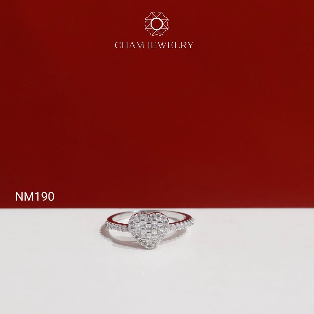 Nhẫn NM190 CHAM JEWELRY, Nhẫn Kiểu Trái Tim (Barcode TNT1024).