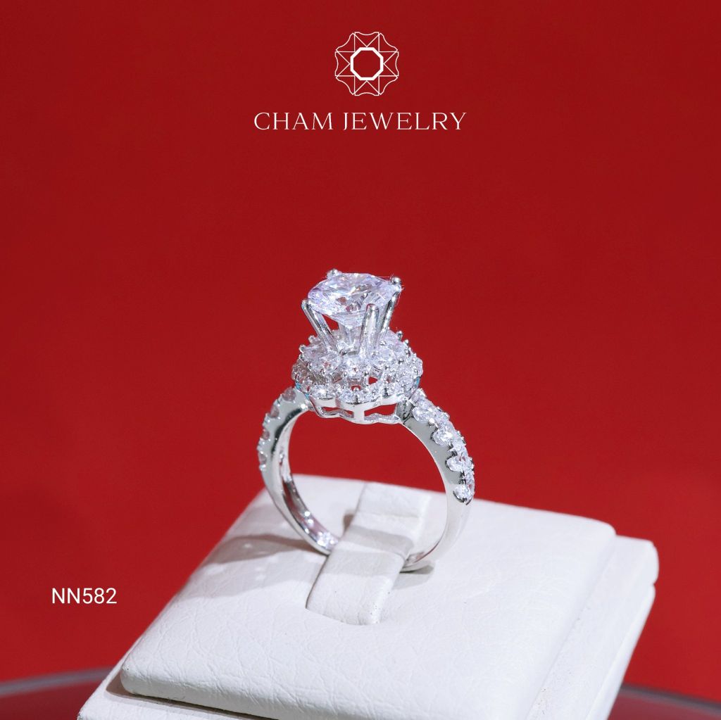 Nhẫn NN582 CHAM JEWELRY, Chủ 7.5mm (Barcode CNNK62)