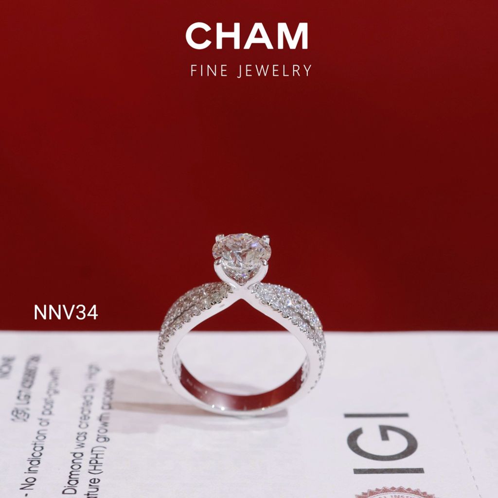 Nhẫn Nữ NNV34 Chủ 7.0 Vàng 10k Kim Cương Lab Grown Diamond