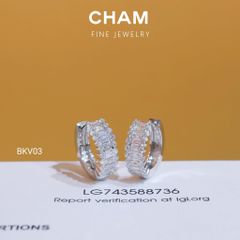 Hoa Tai BKV03 Vàng 10k Kim Cương Lab Grown Diamond
