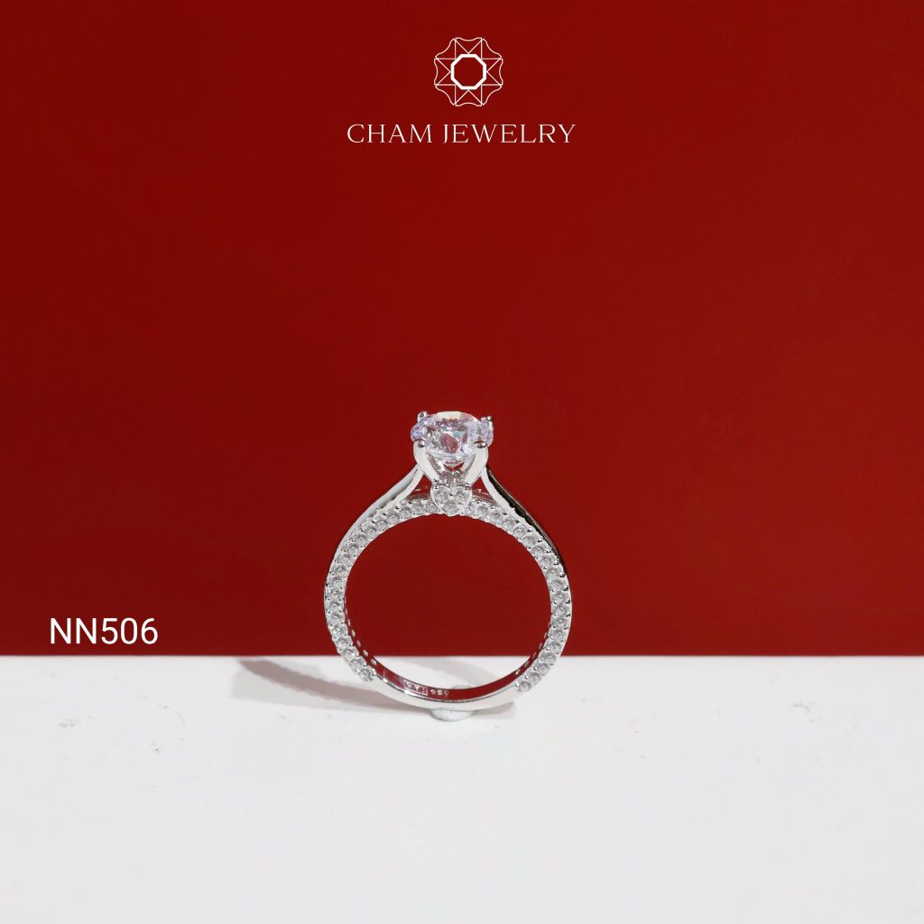 Nhẫn NN506 CHAM JEWELRY, Chủ 6.0mm (Barcode TNN1458).