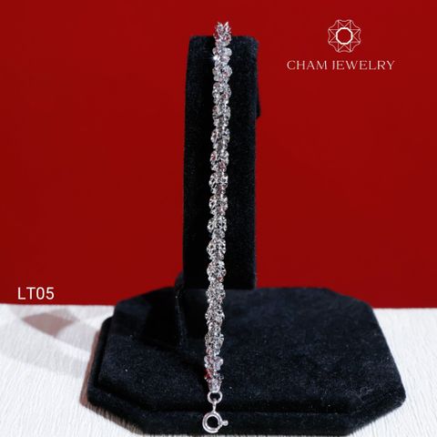 Lắc Tay CHAM JEWELRY LT05, Xoắn Bướm Bản 5.0mm (Barcode TLBC620)