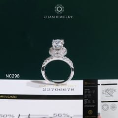Nhẫn NC298 CHAM JEWELRY, Đá Moissanite C&C Chủ 7.2mm (Barcode OCNN138)
