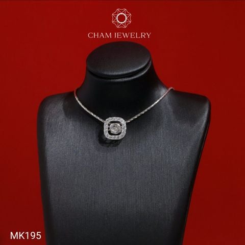 Mặt Dây Chuyền MK195 CHAM JEWELRY, Mặt Xỏ Kiểu Vuông Bản 10.0mm (Barcode TMX457)