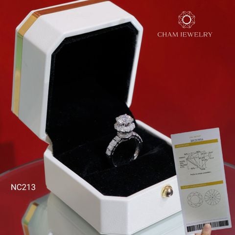 Nhẫn NC213 CHAM JEWELRY, Full Đá Moissanite Chủ 7.2mm (Barcode OCNN41)
