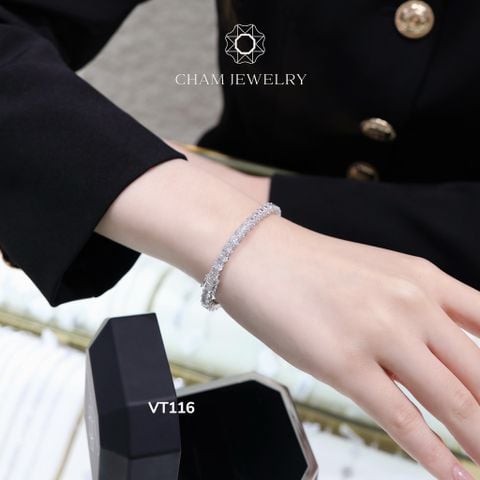 Vòng Tay CHAM JEWELRY VT116, Full Đá 4mm ( Barcode TV159).