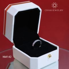 Nhẫn NM142 CHAM JEWELRY, Nhẫn Kết Nửa Hàng Đá Barget 3.5mm (Barcode NNNH39).
