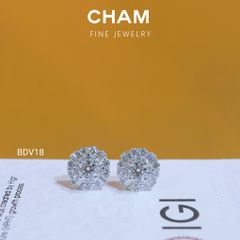 Hoa Tai BDV18 Chủ 4.5mm Vàng 10k Kim Cương Lab Grown Diamond