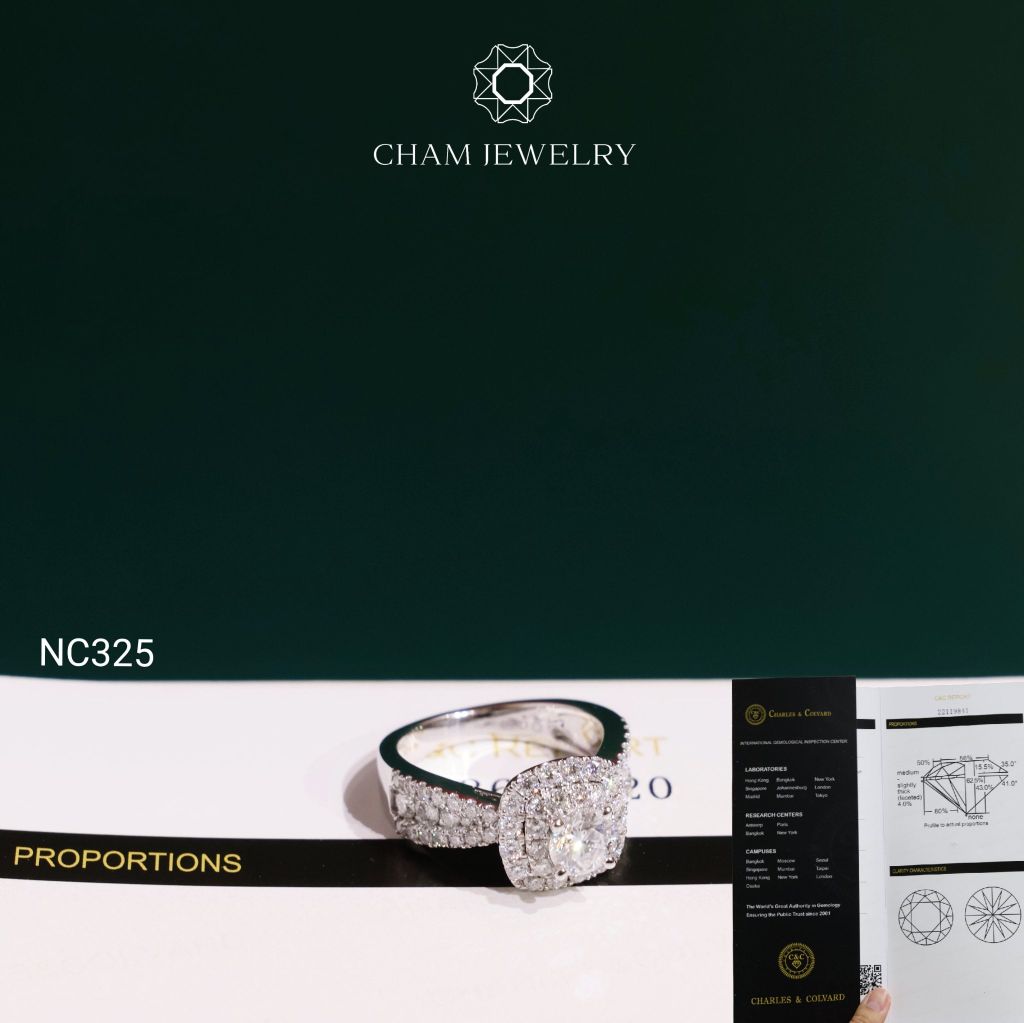 Nhẫn NC325 CHAM JEWELRY, Chủ 5.4mm Đá Moissanite C&C (OCNN172)