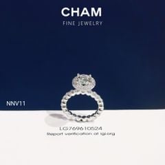 Nhẫn Nữ NNV11 Vàng 10k 7.2mm Kim Cương Lab Grown Diamond (Barcode DNU10)