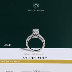 Nhẫn NC248 CHAM JEWELRY, Nhẫn Full Đá Moissanite Chủ 6.3mm (Barcode OCNN63)
