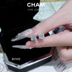 Hoa Tai BVV02 Chủ 3.0mm D VVS2 Vàng 10k Kim cương Lab-grown