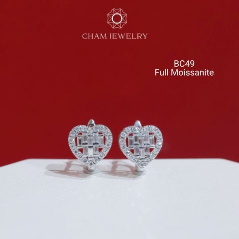Hoa Tai CHAM JEWELRY BC49, Full Moissanite  (Barcode OPB01)