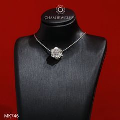 Mặt Dây Chuyền MK746 CHAM JEWELRY, Mặt Xỏ Hoa Viền Chạm Máy (Barcode TCH770)