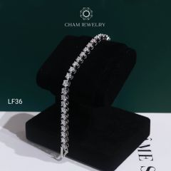 Lắc Tay LF36 CHAM JEWELRY, Full Moissanite C&C 4.0mm Khóa Tròn (Barcode OCL14)