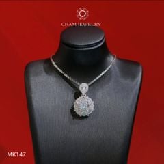 Mặt Dây Chuyền MK147 CHAM JEWELRY Mặt Đá Nam Phi Trắng Chủ 7.0mm (Barcode TMA1353)