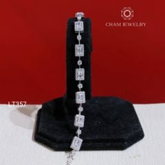 Lắc Tay LT357 CHAM JEWELRY , Lắc Chữ Nhật Kết 3.0mm (Barcode KLT56).